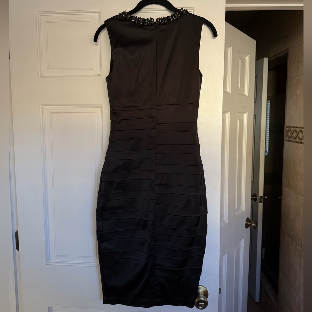 Cache Black Ruched Midi Dress - Picture 5 of 5